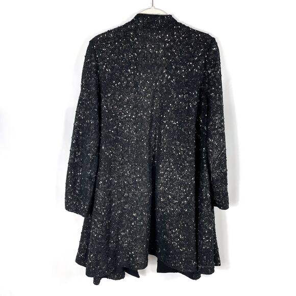 Alembika Coco Evening Jacket Black Shimmer Cardigan Open Front Sz M US - Picture 8 of 8